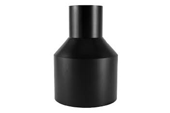 black color hdpe reducer tee isolated on white background